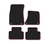 Porsche Macan (2016+) Car Mats Tailored Fit Carpet Floor Mats Non Slip Red Trim Full Coverage Compatible Accessory Front Rear Set Anti Slip Granulated Backing Hand-Finished Clips