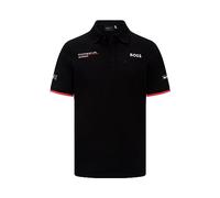 Porsche Motorsport, Men's Polo T Shirt, Black, Printed Team and Sponsor Logos, Official Merchandise (Small)