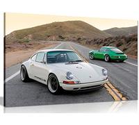 Porsche Singer 911 Canvas Wall Art Poster, Framed Car Print 30x20in | Panther Print, Sports Car Pictures for Bedroom, Living Room, Man Cave, Gifts for Men, Pine Frame, Vivid Colours
