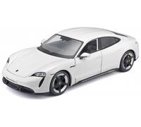 BURAGO PORSCHE TAYCAN TURBO S ECO TELSA WHITE 1/24 SCALE DIECAST MODEL CAR