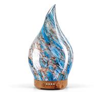 Porseme 150ml Glass Essential Oil Diffuser Aromatherapy Ultrasonic Cool Mist Humidifier 6 Running Hours Waterless Auto-Off Air Diffusers for Sleeping,Yoga Office Working Spa and Rest (Light Blue)