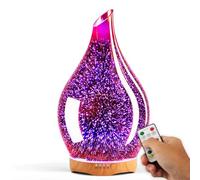 Porseme 280ml Glass Essential Oil Diffuser, Remote 3D Ultrasonic Aromatherapy Humidifiers, 7 Colors Changing Cool Mist Aroma Dispenser with Timer, BPA Free and Waterless Auto-Off for Home (Rosegold)