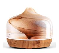 Porseme 500ml Glass Essential Oil Diffuser Aromatherapy Ultrasonic Cool Mist Humidifier 15-21 Running Hours Waterless Auto-Off Air Diffusers for Sleeping,Yoga,Office Working,Spa and Rest (Desert)