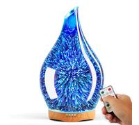 Porseme Essential Oil Diffuser Glass,280ml Scented Oil Diffuser Relaxing Aromatherapy, 3D Quiet Ultrasonic Cool Mist Humidifier, 7 Changing Color Lights Aroma Dispenser with Remote for Home (Silver)