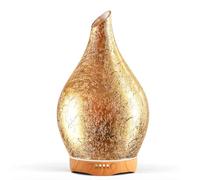 Porseme Essential Oil Diffuser Glass,280ml Scented Oil Diffuser Relaxing Aromatherapy, Quiet Ultrasonic Cool Mist Humidifier, 7 Changing Color Lights Aroma Dispenser with Timer for Home (Goldplated)