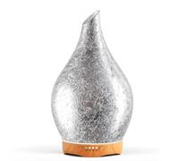 Porseme Essential Oil Diffuser Glass,280ml Scented Oil Diffuser Relaxing Aromatherapy, Quiet Ultrasonic Cool Mist Humidifier, 7 Changing Color Lights Aroma Dispenser with Timer for Home (Silverplate)