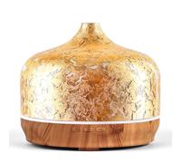 Porseme Large Oil Diffusers 500ml,Ultrasonic Essential Oil Diffuser, 7 Colors Changing Humidifier,Cool Mist Aromatherapy Diffuser Whisper Quiet,Waterless Auto-off Air Fresheners for Home（Goldplated）