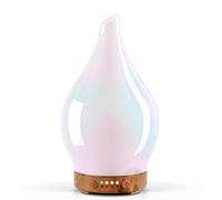 Porseme Oil Diffusers 150ml,Handmade Ultrasonic Essential Oil Diffuser,7 Colors Changing Humidifier,Electric Diffuser with Timer,Quiet Mist Aromatherapy Diffuser,Air Fresheners for Home(White Jade)