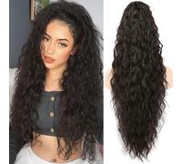 PORSMEER Claw Ponytail Hair Extension 30 inches, Clip in Ponytail Extensions Long Curly Wavy Ponytail Hair Extension Jaw Clip on Pony Tails Hairpiece for Women (Black-Brown)
