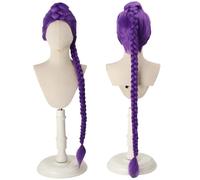 PORSMEER Demon Hunters Costume Rumi Wig Cosplay Anime Wigs Long Straight Purple Braided Hair Accessory for Women (Demon Hunters-Rumi)