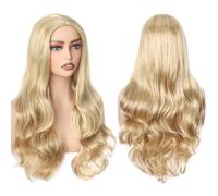 PORSMEER Wig Long Curly Wavy Wigs for Women Ladies with Middle Part Cosplay Fancy Dress Wig Synthetic Heat Resistant Hair Wigs Long Replacement Hair (Blonde ombre)