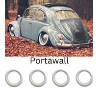 PORT-A-WALL 15-Inch Whitewall Wheel Topper Inserts, 1-3/4-Inch, Set of 4 | Add-On Rubber Tire Sidewall Rings for Classic Cars, Vintage Vehicles, Hot Rods, Lowriders, Customs and Restorations