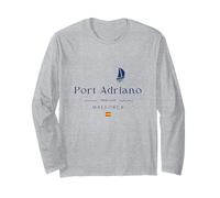 Port Adriano Mallorca Yacht Club Marina Spain Flag Sailing Long Sleeve T-Shirt
