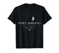 Port Adriano Mallorca Yacht Club Marina Spain Flag Sailing T-Shirt