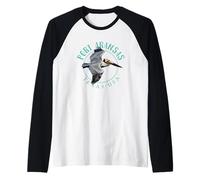 Port Aransas Texas Pelican Design Raglan Baseball Tee