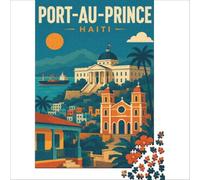 Port-au-Prince Poster jigsaw puzzle 1000 piece | cosy indoor activity for a snowy day at home when the snow keeps you indoors all day long to enjoy at home38x26cm