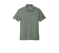 Port Authority C-Free Cotton Blend Pique Pocket Polo, Dark Green Heather, Medium