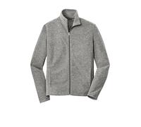 Port Authority Heather Microfleece Full-Zip Jacket. F235 Pearl Grey Heather XL
