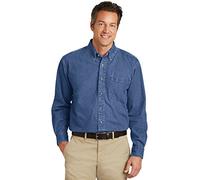 Port Authority Heavyweight Denim Shirt - Dark Blue Stonewashed S100 M