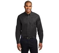 Port Authority® Long Sleeve Easy Care Shirt. S608 Black/ Light Stone XS