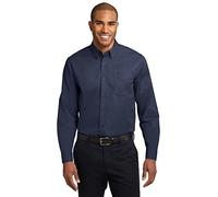 Port Authority® Long Sleeve Easy Care Shirt. S608 Navy/Light Stone S