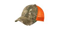 Port Authority Structured Camouflage Mesh Back Cap. C930 Realtree Xtra/Neon Orange OSFA