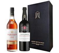 Port & Brandy Hamper from Secret Bottle Shop | Taylors LBV 75cl & Courvoisier Cognac 70cl | Gift Set for Birthdays, Valentines, Mothers Day & Fathers Day | Wine Hampers for Men & Women