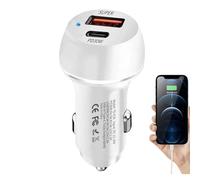 Port Car Charger - PC 1.26 x 2.76 Inch 60 W, Quick Charge Power Adapter, USB Type C Plug | Android Tablet Sedan Truck Suv Commuting V