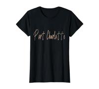 Port Charlotte Florida Vintage Elegant Design Value Graphic T-Shirt, Women, Black, M
