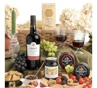 Port & Cheese Gift Hamper With Fine Ruby Port, Snowdonia Cheddar, Artisan Crackers & Onion Marmalade | Luxury Port Gift Set for Men | Birthday Gift Hamper