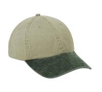 Port & Company® -Two-Tone Pigment-Dyed Cap. CP83 Khaki/Hunter OSFA
