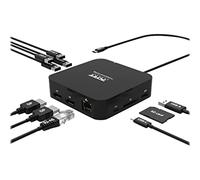 Port Connect Type-C 2 x 4k display travel docking station. Supports PXE Boot, 85w power distribution and allows connection of up to 10 different peripherals.