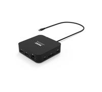Port Connect Type-C 2 x 4k display travel docking station. Supports PXE Boot, 85w power distribution and allows connection of up to 10 different peripherals.