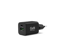 Port Connect Wall Charger gan USB-c Power Delivery™ & USB-a Quick Charge 45w with Type c Cable 2m Black EU Plug
