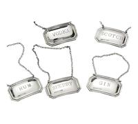 Port Decanter Label Solid Sterling Silver 925 Rectangular Traditional Cut Corners Made & Hallmarked in Birmingham Gift Boxed