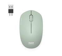 Port Designs 2.4GHz Wireless Mouse Connector for PC - Collection 2 for Computer - Optical Sensor 1600 DPI - 3 Buttons - Compact, Ambidextrous & Quiet, Olive Green
