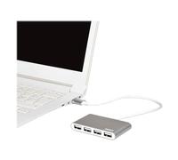 Port Designs 4 Ports 2.0 USB Hub, Silver