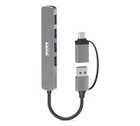Port Designs 900161 interface hub USB 2.0 Type-A 5000 Mbit/s Silver