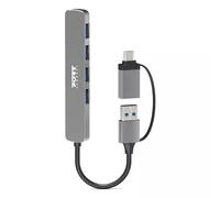 Port Designs USB hub with 4 USB-A 2.0 ports 480 mbps USB-c USB-A connectivity