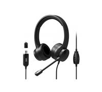 Port Connect USB-A and USB-C Stereo Headset With Noise Reduction Microphone, Adj