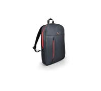 Port Designs Portland Urban Slim Padded Backpack for 15.6-Inch Laptops, Black/Re