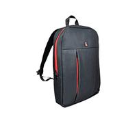 Port Designs Portland Urban Slim Padded Backpack for 15.6-Inch Laptops, Black/Red