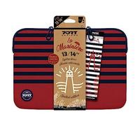port designs universal memory foam laptop sleeve case blue red 13/14 inch