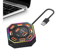 port hub - for multiple devices, 13-port USB drive, fast expansion, RGB lighting design, efficient connectivity tool | Advanced USB, ideal for