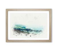 Port Isaac in Cornwall in Abstract Framed Print | A2 Oak Framed Wall Art | Ready to Hang | Abstract Fantasy Picture | Living Room Bedroom Lounge Office