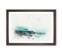 Port Isaac in Cornwall in Abstract Framed Print | A2 Walnut Framed Wall Art | Ready to Hang | Abstract Fantasy Picture | Living Room Bedroom Lounge Office