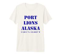 Port Lions Alaska Coordinates Souvenir Premium T-Shirt