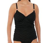 Port Maria Twist Front Tankini Top Black Black 32F
