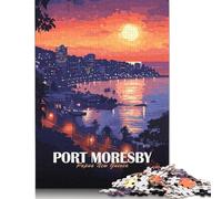 Port Moresby, Papua New Guinea at Sunset 500 Pieces Jigsaw Puzzle for Adults, Teens And Jigsaw Puzzles, 500 Piece Family Games Jigsaw Challenge Toy 500pcs (52x38cm)