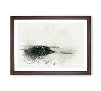 Port Mulgrave in North Yorkshire in Abstract Framed Print | A2 Walnut Framed Wall Art | Ready to Hang | Abstract Fantasy Picture | Living Room Bedroom Lounge Office